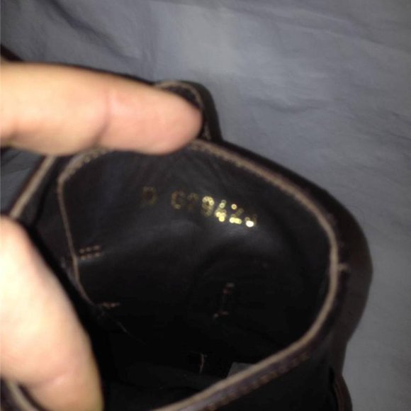 CHANEL 13B Brown Leather Patent Cap Toe Buckled Ankle Bootie Boots Shoes - Picture 8 of 9